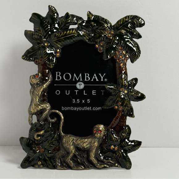 Bombay Other - Bombay Photo Picture Frame Crystal Jeweled Monkey Palm Palm Tree Tropical 3.5X5